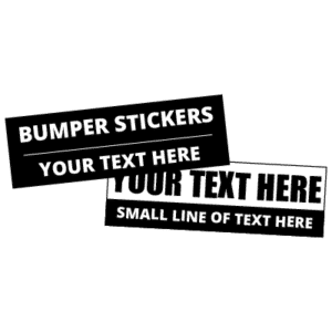 bumper stickers printed at the Printastik printshop in Edina, MN.