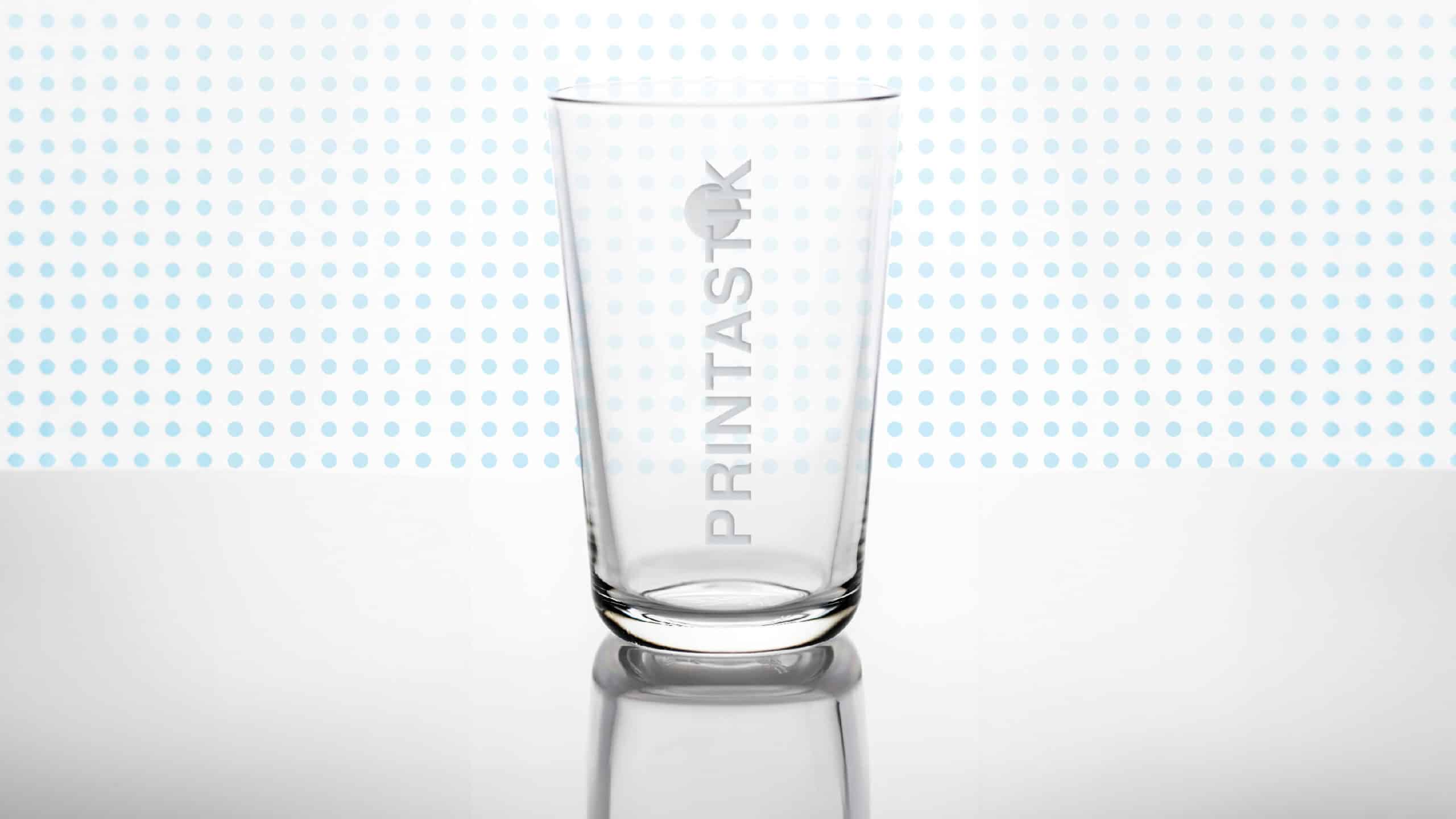 glass with the Printastik logo laser etched into it