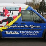 A Richfield Bloomington Honda van featuring custom printed exterior from Printastik in Edina, MN