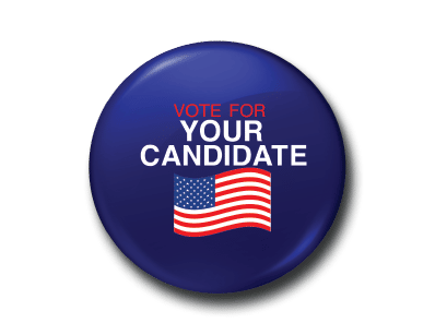 An American campaign button printed by Printastik in Edina, MN.